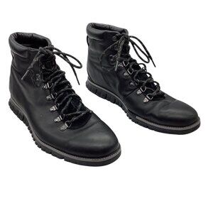 Cole‎ Haan ZEROGRAND Black Leather Hiking Boots Men Sz 10.5 Water Resistant